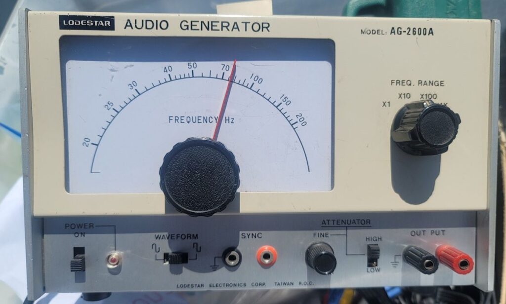 Front view of an audio generator