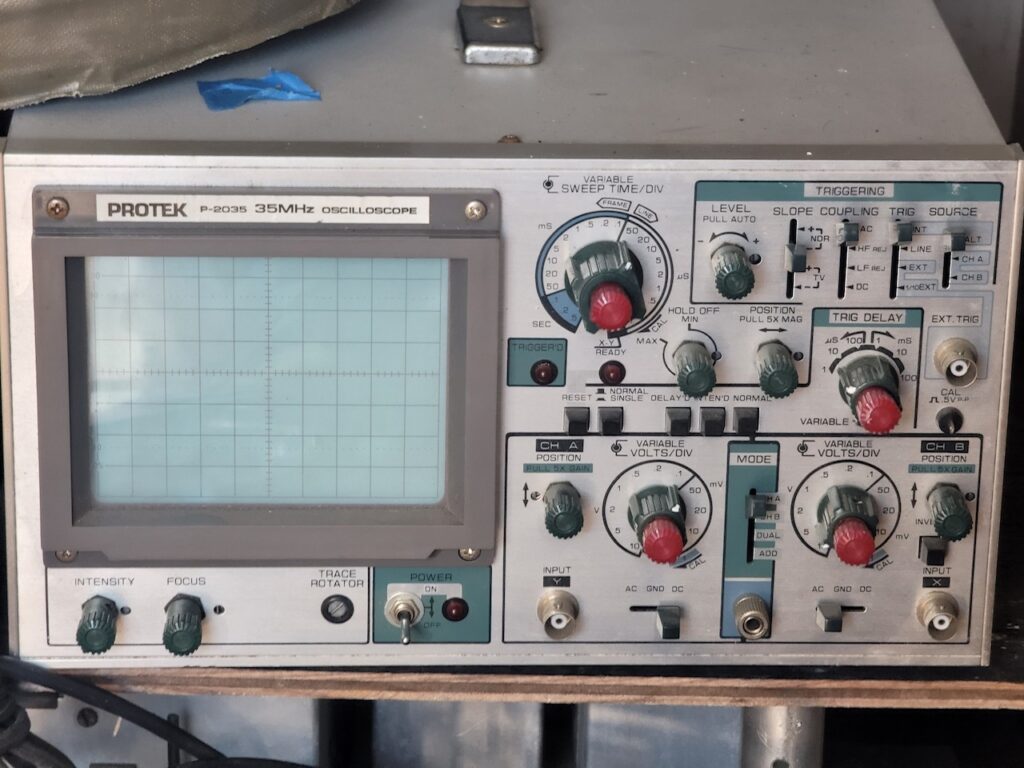 Oscilloscope front view